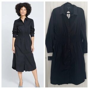 Universal Standard Hamptons Smocked Shirtdress black size S (14-16)